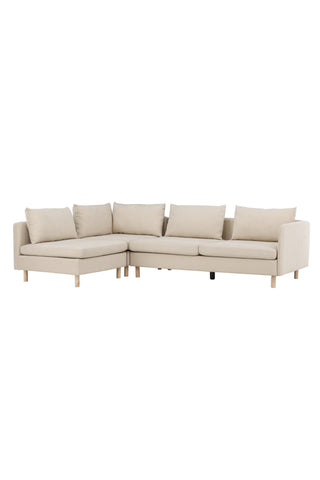 Venture Home Zero Hörnsoffa - Woodlook / Beige Tyg