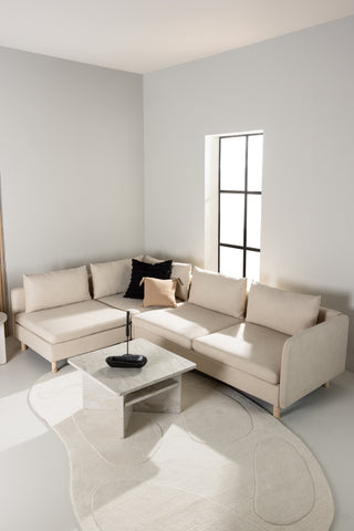 Venture Home Zero Hörnsoffa - Woodlook / Beige Tyg
