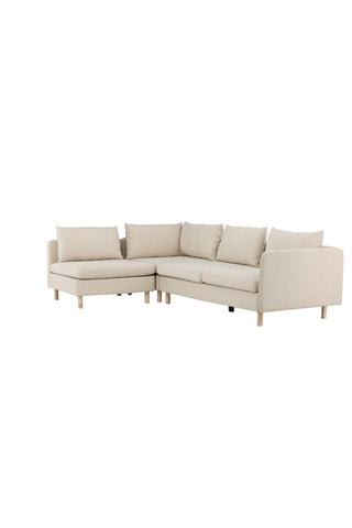 Venture Home Zero Hörnsoffa - Woodlook / Beige Tyg