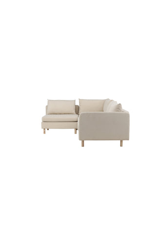 Venture Home Zero Hörnsoffa - Woodlook / Beige Tyg