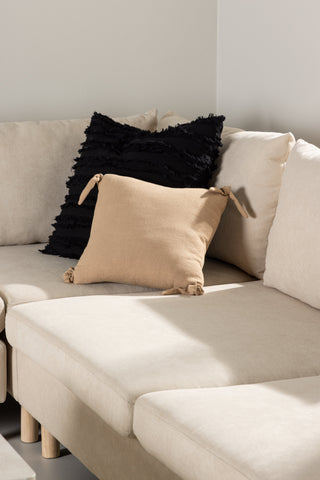 Venture Home Zero Hörnsoffa - Woodlook / Beige Tyg