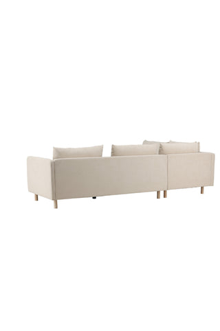 Venture Home Zero Hörnsoffa - Woodlook / Beige Tyg