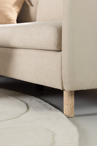 Venture Home Zero Hörnsoffa - Woodlook / Beige Tyg