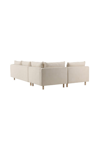 Venture Home Zero Hörnsoffa - Woodlook / Beige Tyg