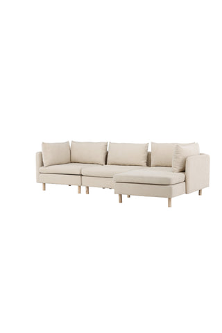 Venture Home Zero 3-sits soffa - Woodlook / Beige Tyg