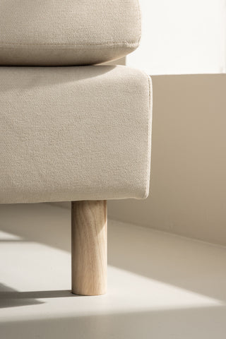 Venture Home Zero 3-sits soffa - Woodlook / Beige Tyg
