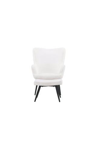 Venture Home Como Enkelsoffa m Ottoman - Svart / Vit Boucle