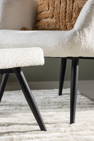 Venture Home Como Enkelsoffa m Ottoman - Svart / Vit Boucle
