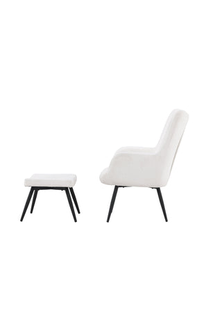 Venture Home Como Enkelsoffa m Ottoman - Svart / Vit Boucle
