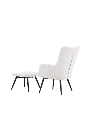 Venture Home Como Enkelsoffa m Ottoman - Svart / Vit Boucle