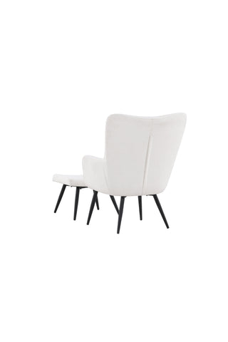Venture Home Como Enkelsoffa m Ottoman - Svart / Vit Boucle