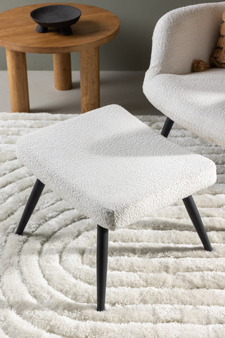 Venture Home Como Enkelsoffa m Ottoman - Svart / Vit Boucle