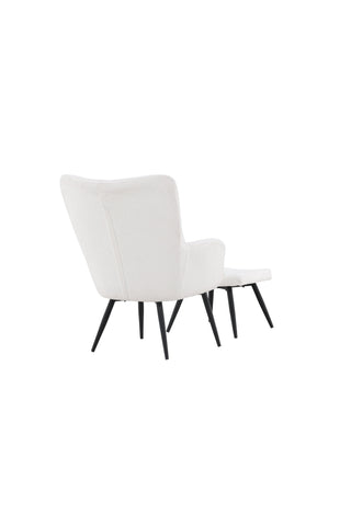 Venture Home Como Enkelsoffa m Ottoman - Svart / Vit Boucle