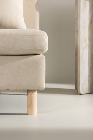 Venture Home Zero Single Sofa - Woodlook / Beige Tyg