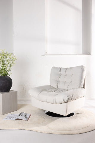 Venture Home Florens Enkelsoffa - Krom / Offwhite Tyg