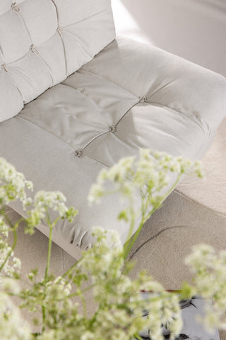 Venture Home Florens Enkelsoffa - Krom / Offwhite Tyg