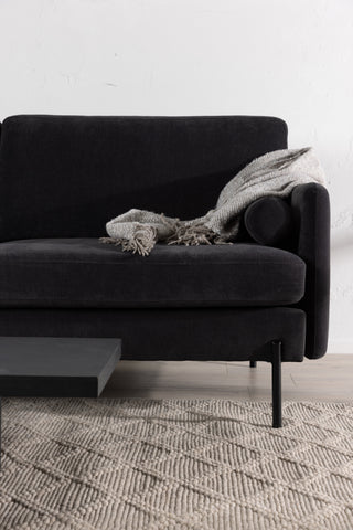 Venture Home Antibes 3-sits soffa - Mörkgrå Velour Tyg