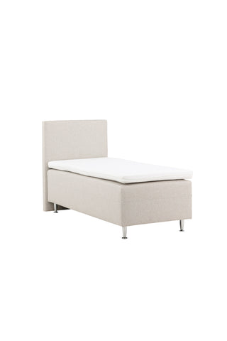 Venture Home Mesa Bed 90*200 - Matt Silver / Beige Tyg Lino 02