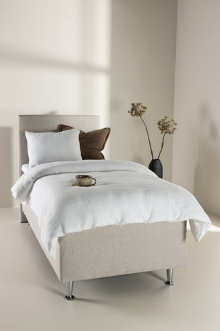 Venture Home Mesa Bed 90*200 - Matt Silver / Beige Tyg Lino 02