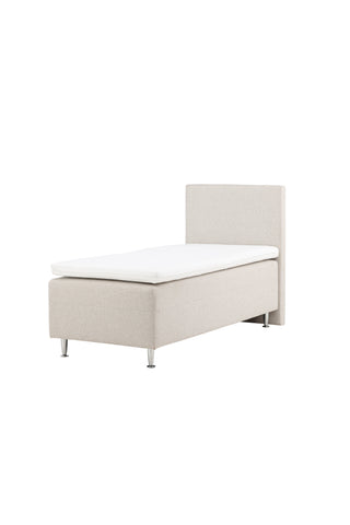 Venture Home Mesa Bed 90*200 - Matt Silver / Beige Tyg Lino 02