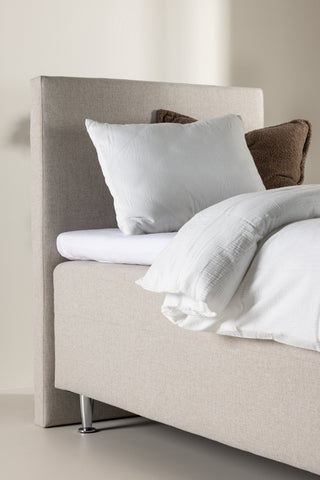 Venture Home Mesa Bed 90*200 - Matt Silver / Beige Tyg Lino 02