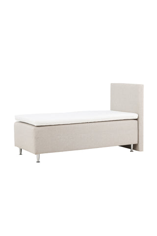 Venture Home Mesa Bed 90*200 - Matt Silver / Beige Tyg Lino 02