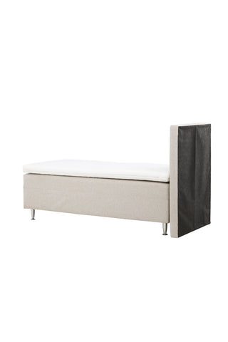 Venture Home Mesa Bed 90*200 - Matt Silver / Beige Tyg Lino 02