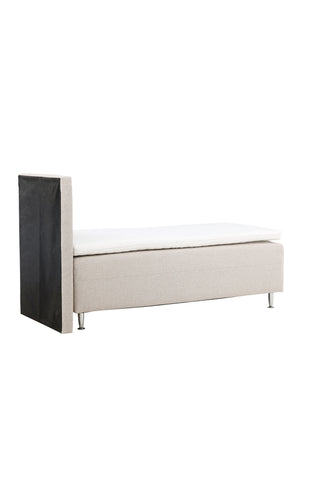 Venture Home Mesa Bed 90*200 - Matt Silver / Beige Tyg Lino 02