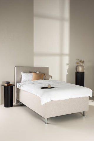 Venture Home Mesa Bed 120*200 - Matt Silver / Beige Tyg Lino 02