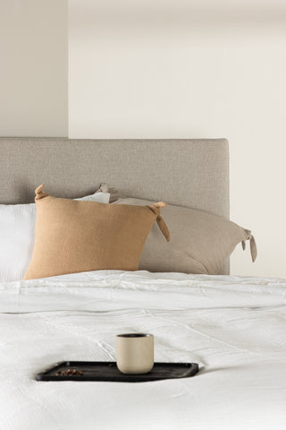 Venture Home Mesa Bed 120*200 - Matt Silver / Beige Tyg Lino 02