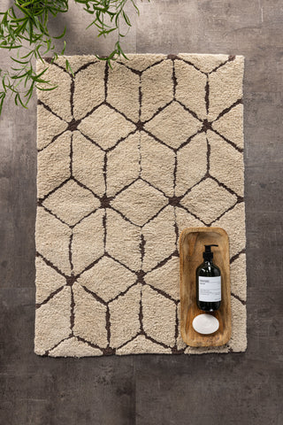 Venture Home Petrus Bomull - 60*90- -Rektangulär-Elfenben/Mörkbrun