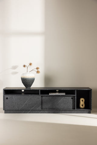 Venture Home Girona TV-bänk - Svart / Svart Melamin
