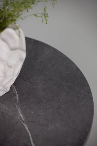 Vind Härön Sidobord - Mörkbrun / Mörkgrå Marblelook