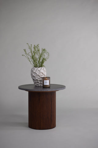 Vind Härön Sidobord - Mörkbrun / Mörkgrå Marblelook
