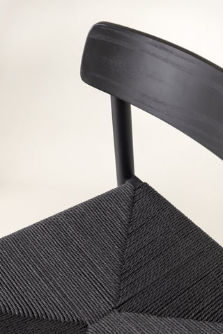 Vind Malmön Matstol - Svart / Svart rep