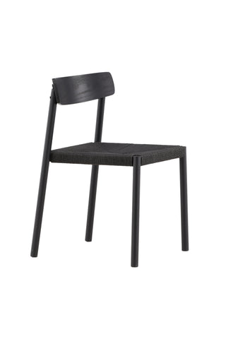 Vind Malmön Matstol - Svart / Svart rep