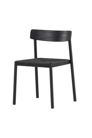 Vind Malmön Matstol - Svart / Svart rep