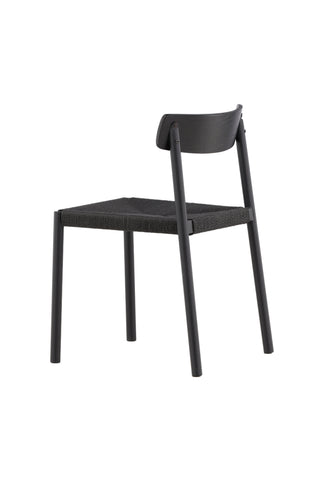 Vind Malmön Matstol - Svart / Svart rep