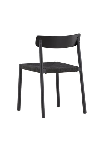 Vind Malmön Matstol - Svart / Svart rep