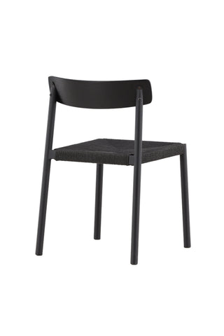 Vind Malmön Matstol - Svart / Svart rep