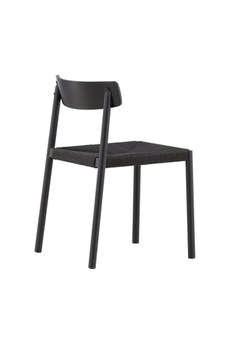Vind Malmön Matstol - Svart / Svart rep