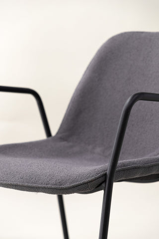 Vind Klädesholmen Matstol 2-pack - Svart / Mörkgrå Boucle