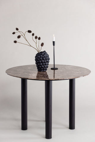 Vind Havsten Matbord - Svart / Mörkbrun marmor