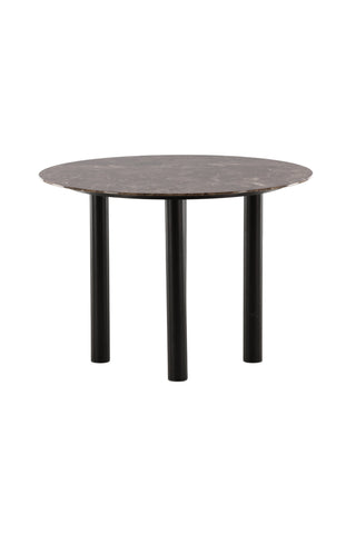 Vind Havsten Matbord - Svart / Mörkbrun marmor