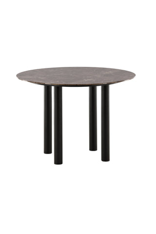 Vind Havsten Matbord - Svart / Mörkbrun marmor