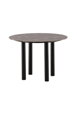 Vind Havsten Matbord - Svart / Mörkbrun marmor