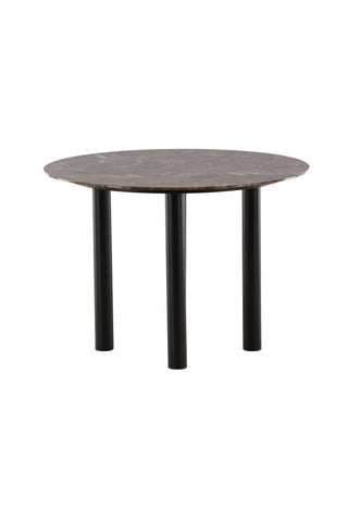 Vind Havsten Matbord - Svart / Mörkbrun marmor
