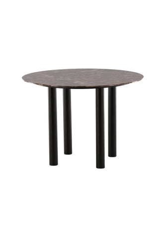 Vind Havsten Matbord - Svart / Mörkbrun marmor