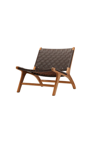 Vind Rike Enkelsoffa - Brun Teak / Brun PU