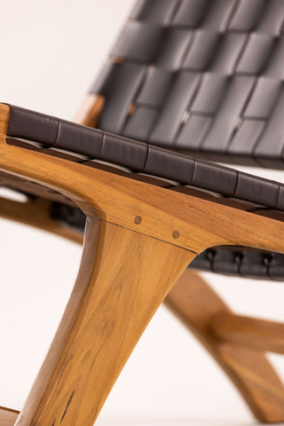 Vind Rike Enkelsoffa - Brun Teak / Brun PU